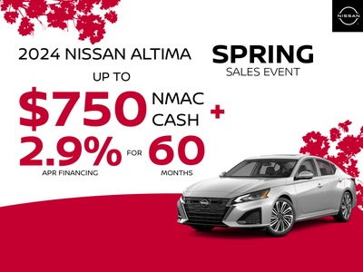 2024 Nissan Altima
Up to $750 NMAC Cash